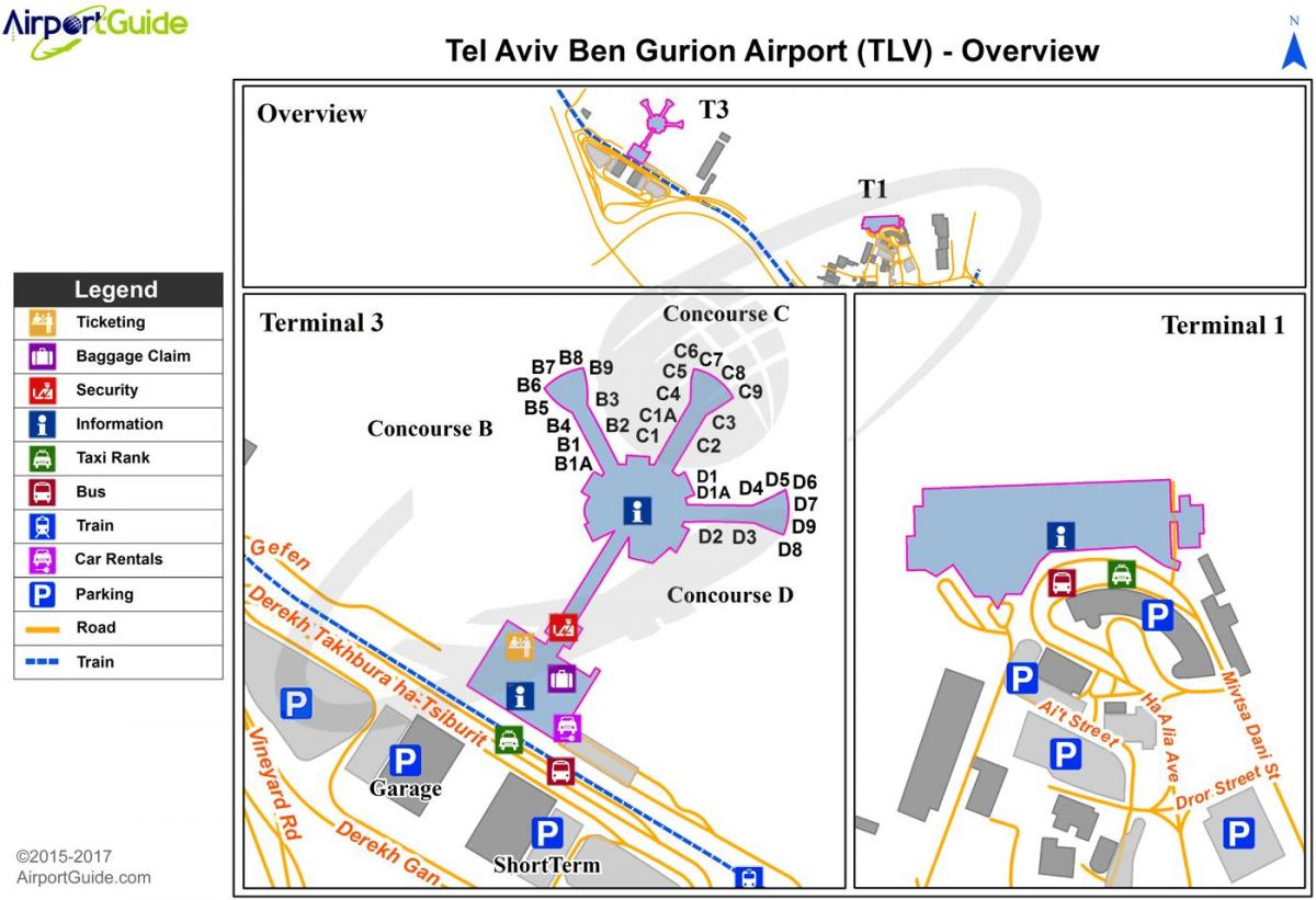 ben guriono oro uosto terminalas 3 žemėlapis