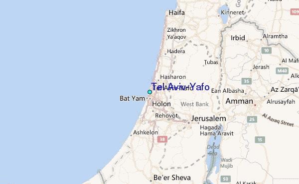 žemėlapis Tel Aviv yafo