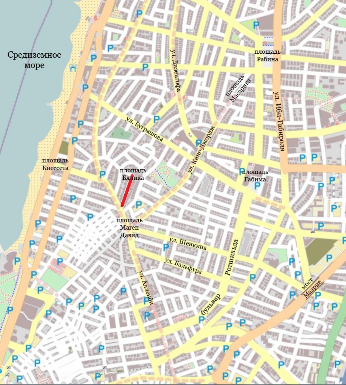 street map-Tel Avivas, izraelis
