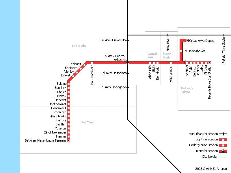 Tel Avivo metro žemėlapis