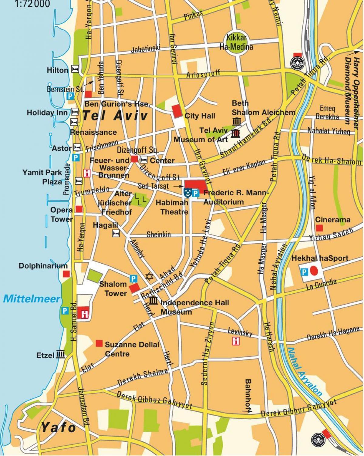 žemėlapis Tel Avivo rajone