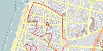 Žemėlapis balta mieste Tel Avivas