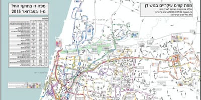 Tel Avivo autobusų maršrutų žemėlapį