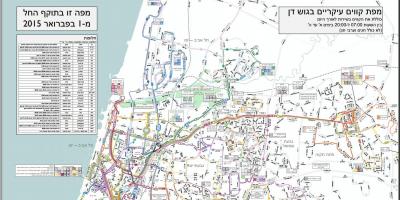 Tel Avivo autobusų maršrutų žemėlapį