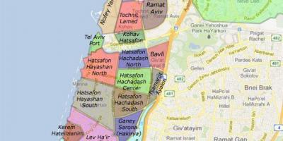 Tel Avivo rajonų žemėlapis