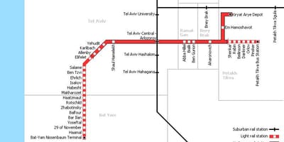 Tel Avivo metro žemėlapis
